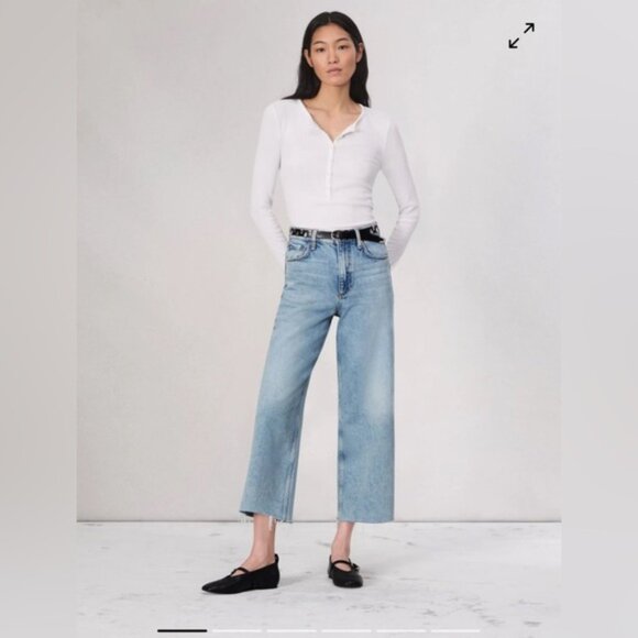 Rag & Bone Andi Ankle Wide-Leg Jean in Cecilia Blue Size 28 Denim Jeans - Picture 2 of 11